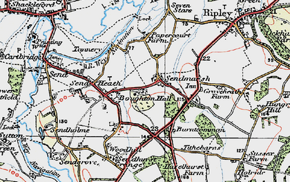 Old map of Send Marsh in 1920