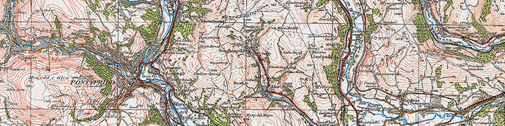 Old map of Senghenydd in 1919