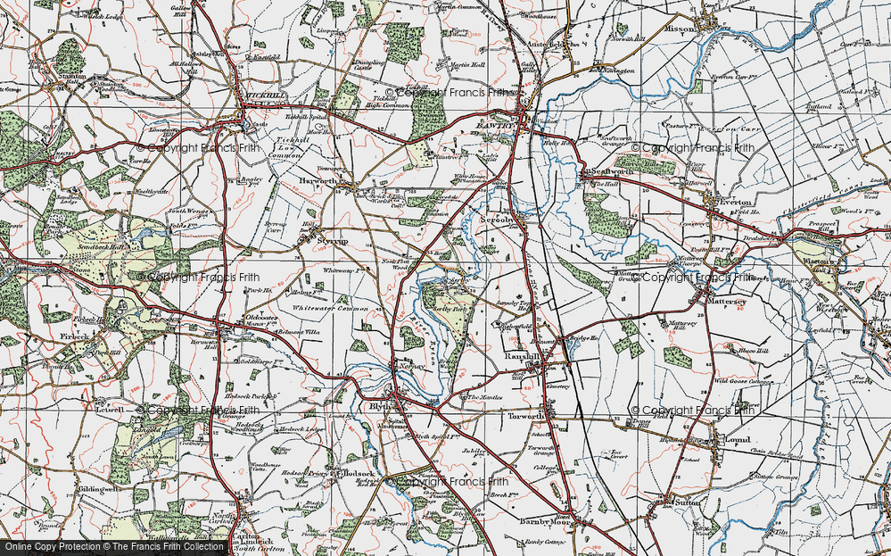 Old Map of Serlby, 1923 in 1923