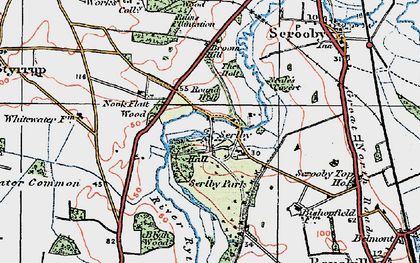 Old map of Serlby in 1923