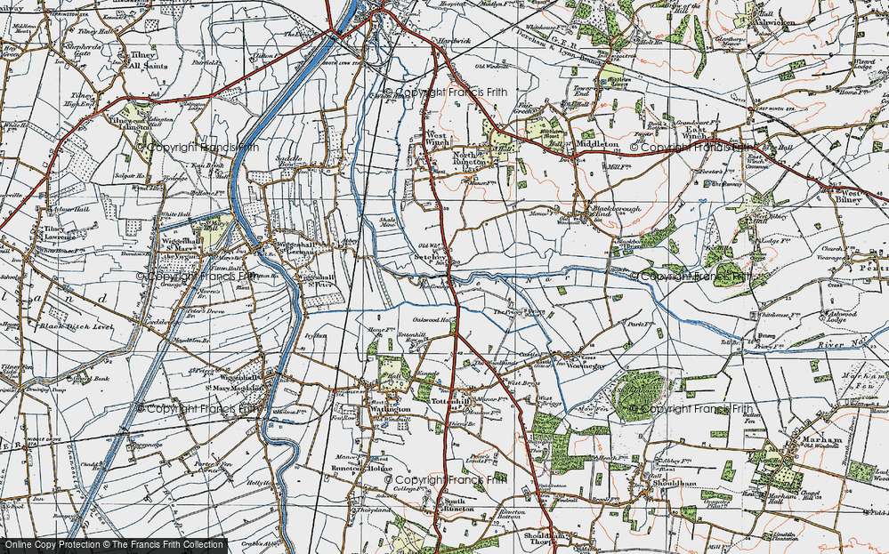 Old Map of Setchey, 1922 in 1922