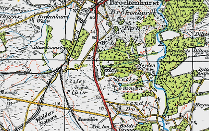 Old map of Setley in 1919