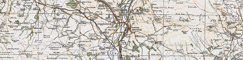 Old map of Settle in 1924