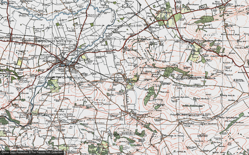 Old Map of Settrington, 1924 in 1924