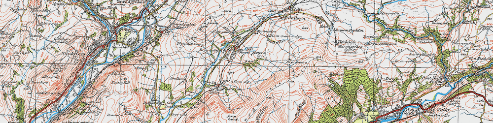 Old map of Bryndulais in 1923