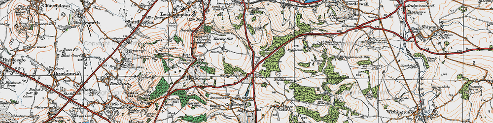 Old map of Seven Springs in 1919