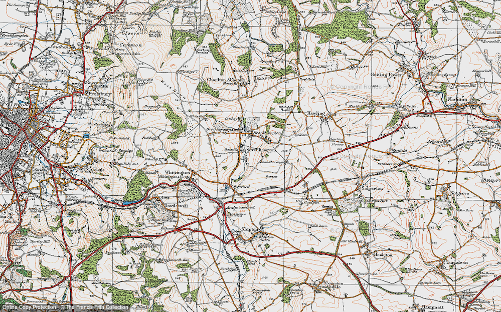 Old Map of Sevenhampton, 1919 in 1919