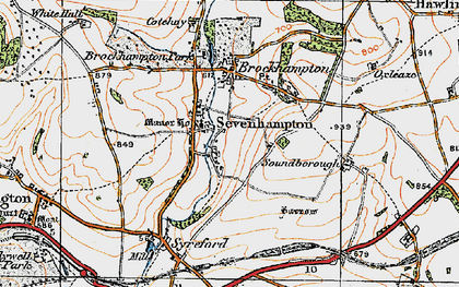 Old map of Sevenhampton in 1919