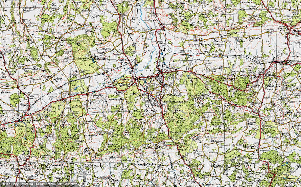 Old Map of Sevenoaks, 1920 in 1920