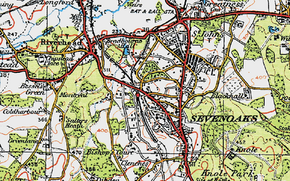 Old map of Sevenoaks in 1920