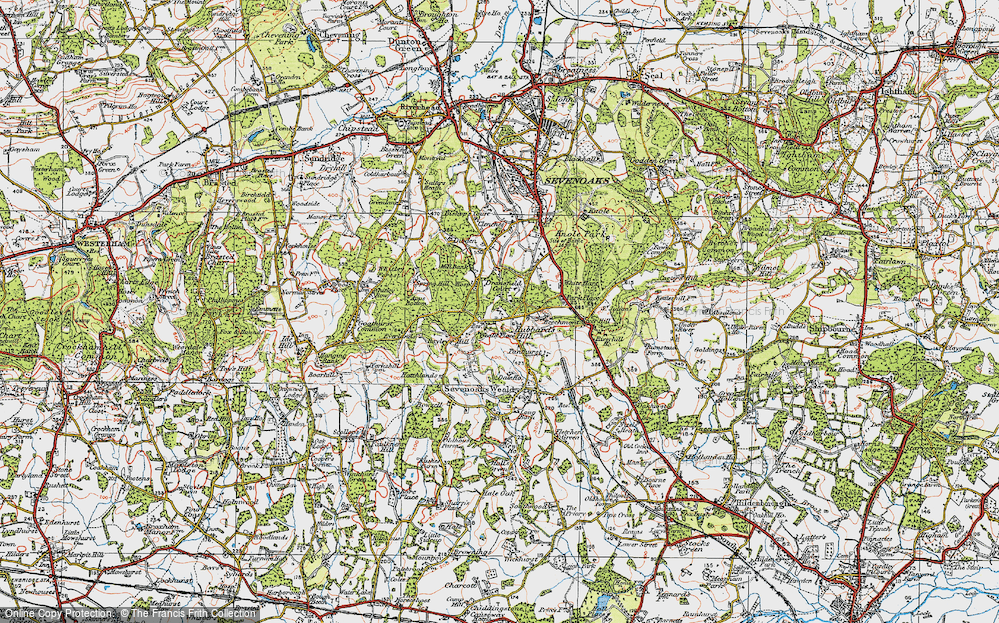 Old Map of Sevenoaks Common, 1920 in 1920