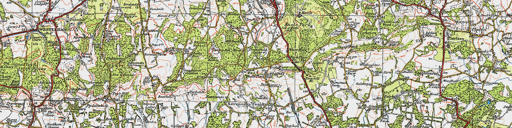 Old map of Sevenoaks Common in 1920