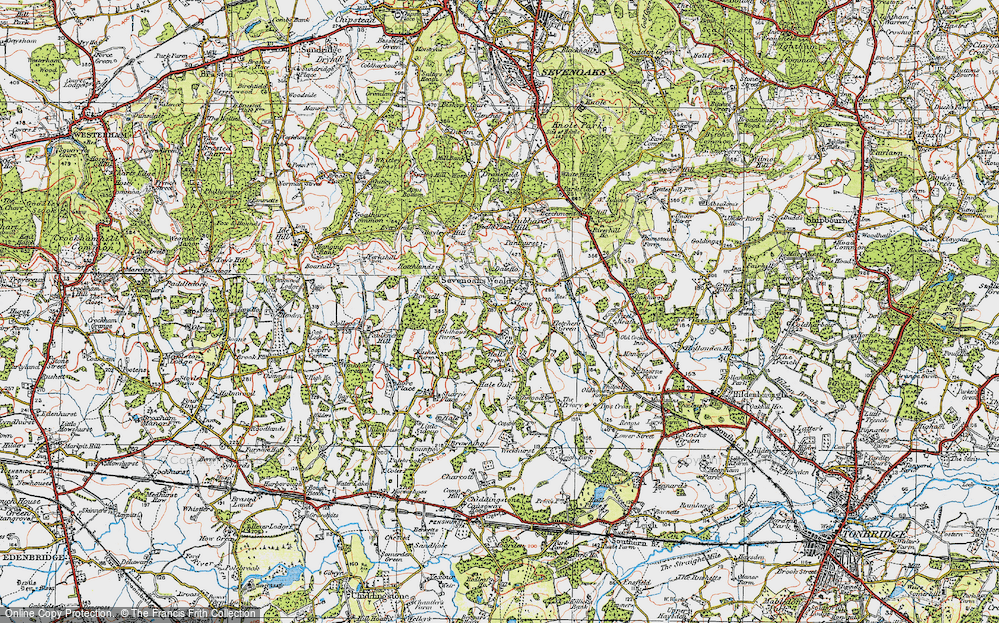 Old Map of Sevenoaks Weald, 1920 in 1920