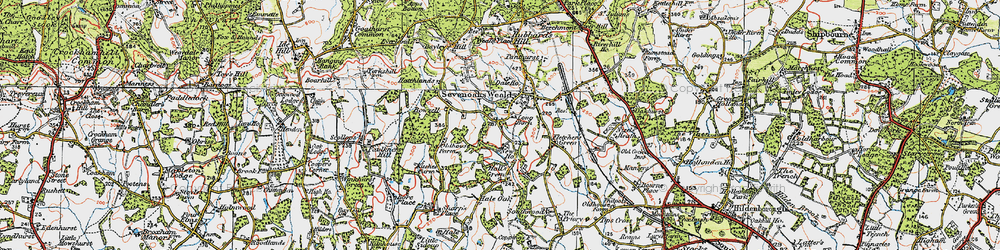 Old map of Sevenoaks Weald in 1920