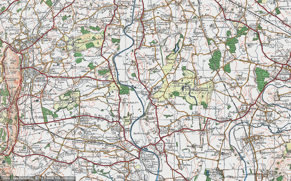 Old Map of Severn Stoke, 1920 in 1920