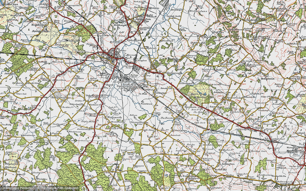 Old Map of Sevington, 1921 in 1921