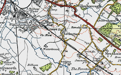Old map of Sevington in 1921