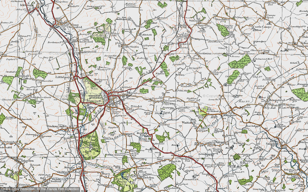 Old Map of Sewards End, 1920 in 1920