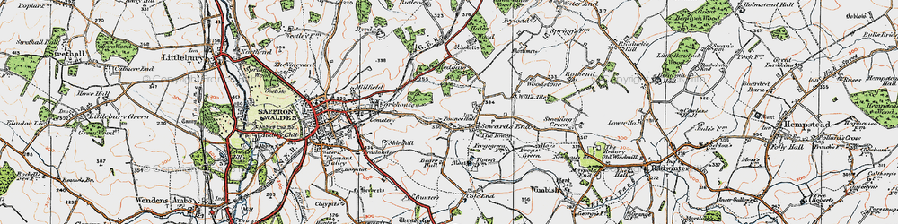 Old map of Sewards End in 1920