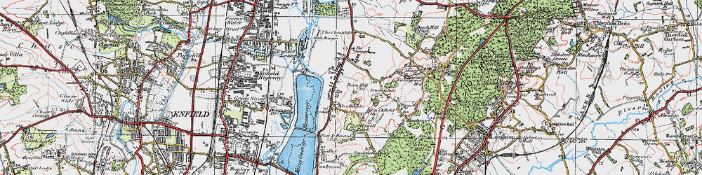 Old map of Sewardstone in 1920