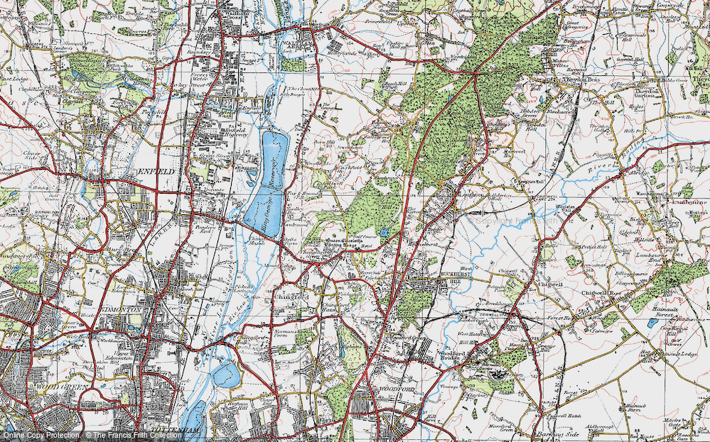Old Map of Sewardstonebury, 1920 in 1920