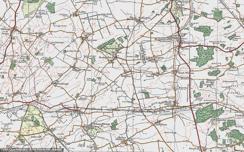 Old Map of Sewstern, 1921 in 1921