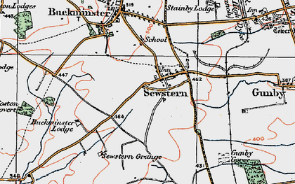 Old map of Buckminster Lodge in 1921