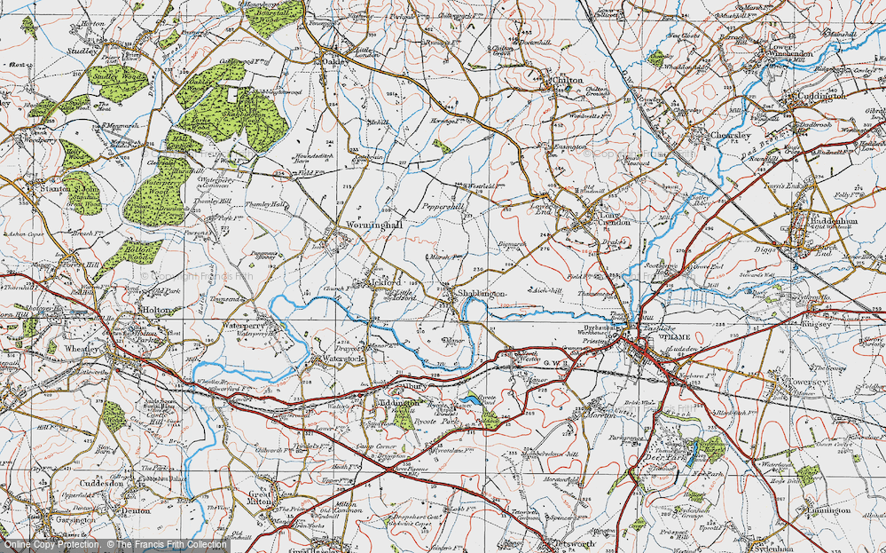 Old Map of Shabbington, 1919 in 1919