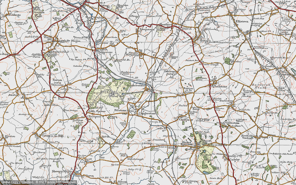 Old Map of Shackerstone, 1921 in 1921