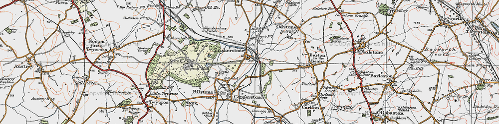Old map of Shackerstone in 1921