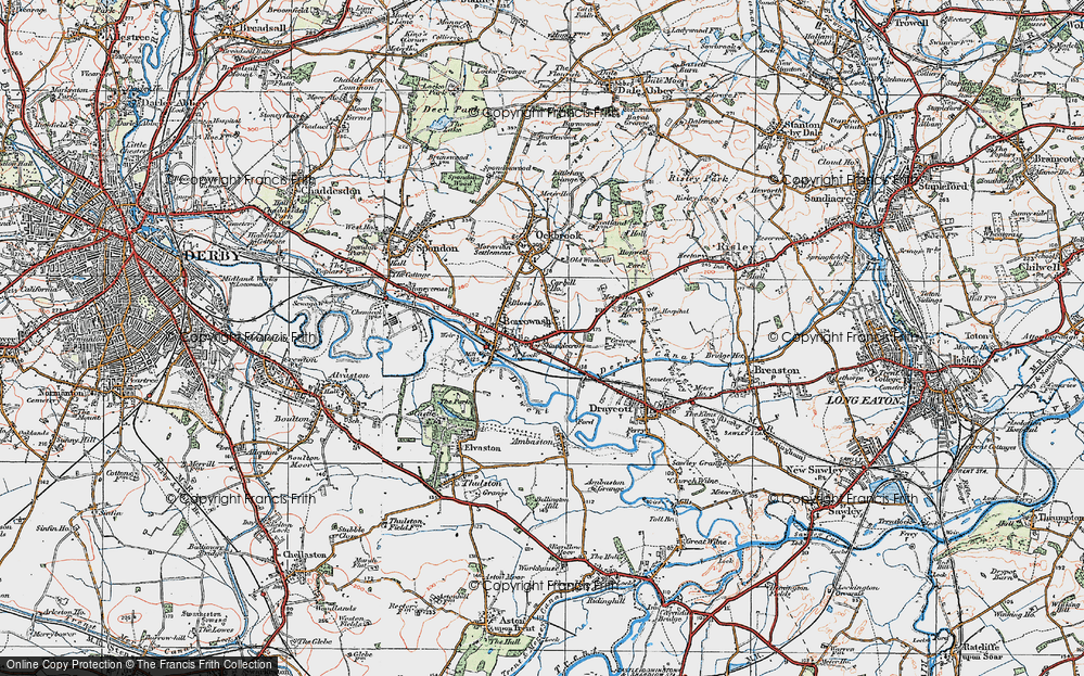 Old Map of Shacklecross, 1921 in 1921