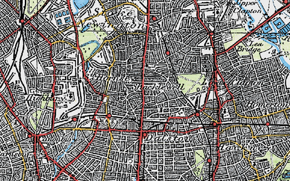 Old map of Shacklewell in 1920
