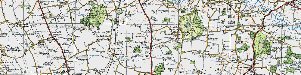 Old map of Shadingfield in 1921
