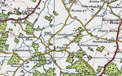 Old map of Shadoxhurst in 1921