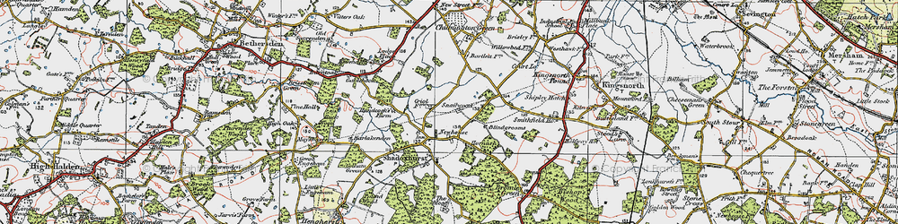 Old map of Shadoxhurst in 1921