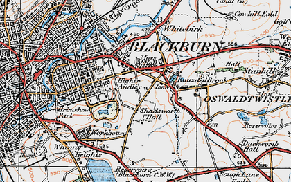 Old map of Shadsworth in 1924