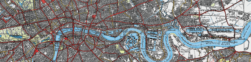 Old map of Shadwell in 1920