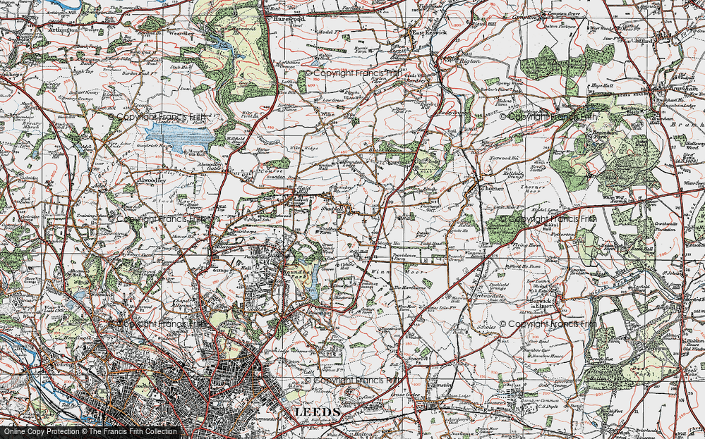 Old Map of Historic Map covering Hobberley Ho in 1925