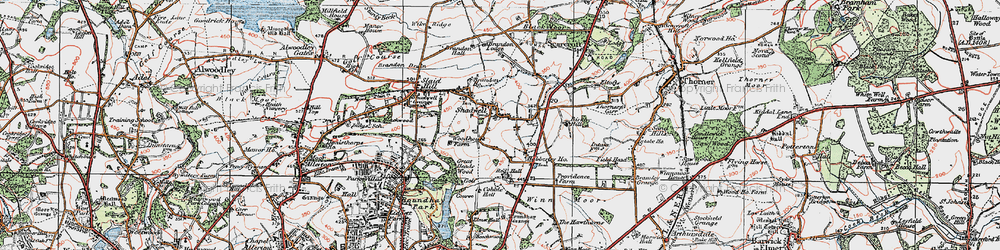 Old map of Hobberley Ho in 1925