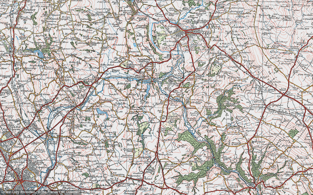 Old Map of Shaffalong, 1921 in 1921