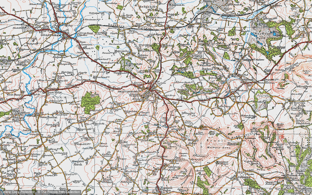 Historic Ordnance Survey Map Of Shaftesbury 1919   Shaftesbury 1919 Pop828680 Large 