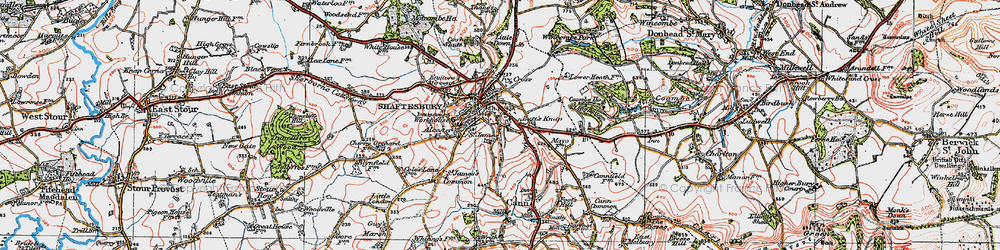 Old map of Shaftesbury in 1919