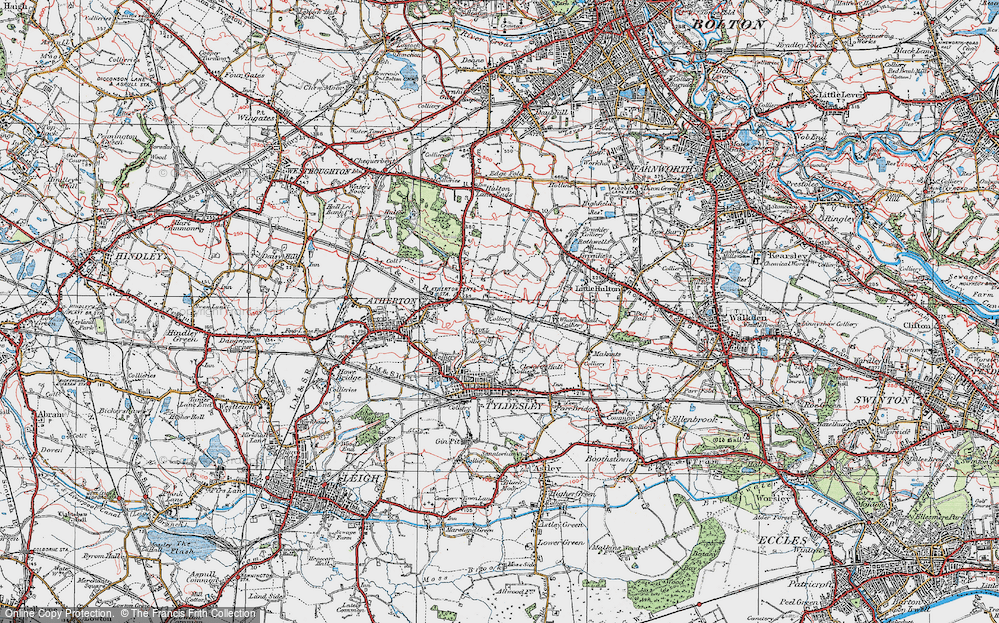 Old Map of Shakerley, 1924 in 1924