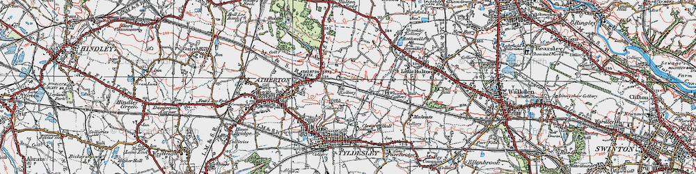 Old map of Shakerley in 1924