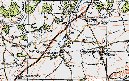 Old map of Shalbourne in 1919