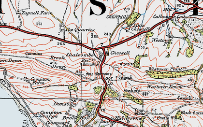 Old map of Brook Down in 1919
