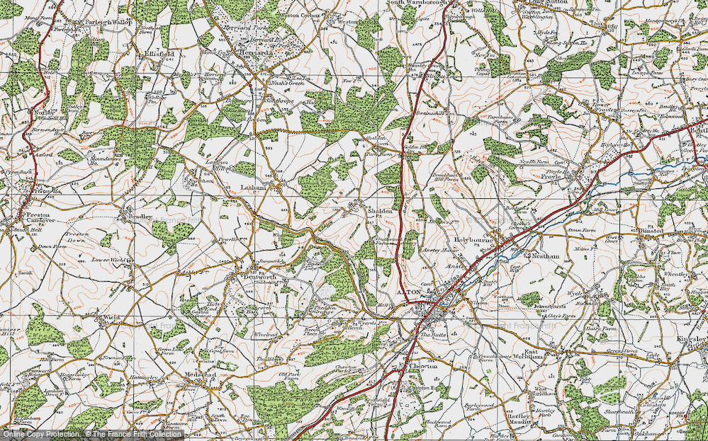 Old Map of Shalden, 1919 in 1919