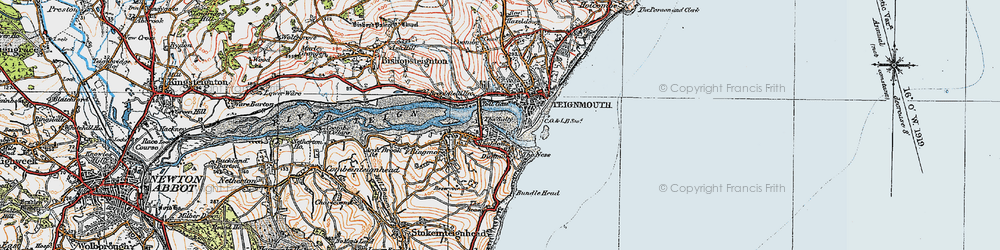 Old map of Shaldon in 1919