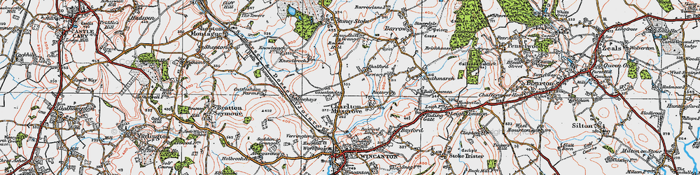 Old map of Shalford in 1919