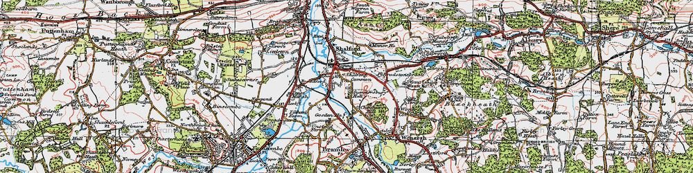 Old map of Shalford in 1920